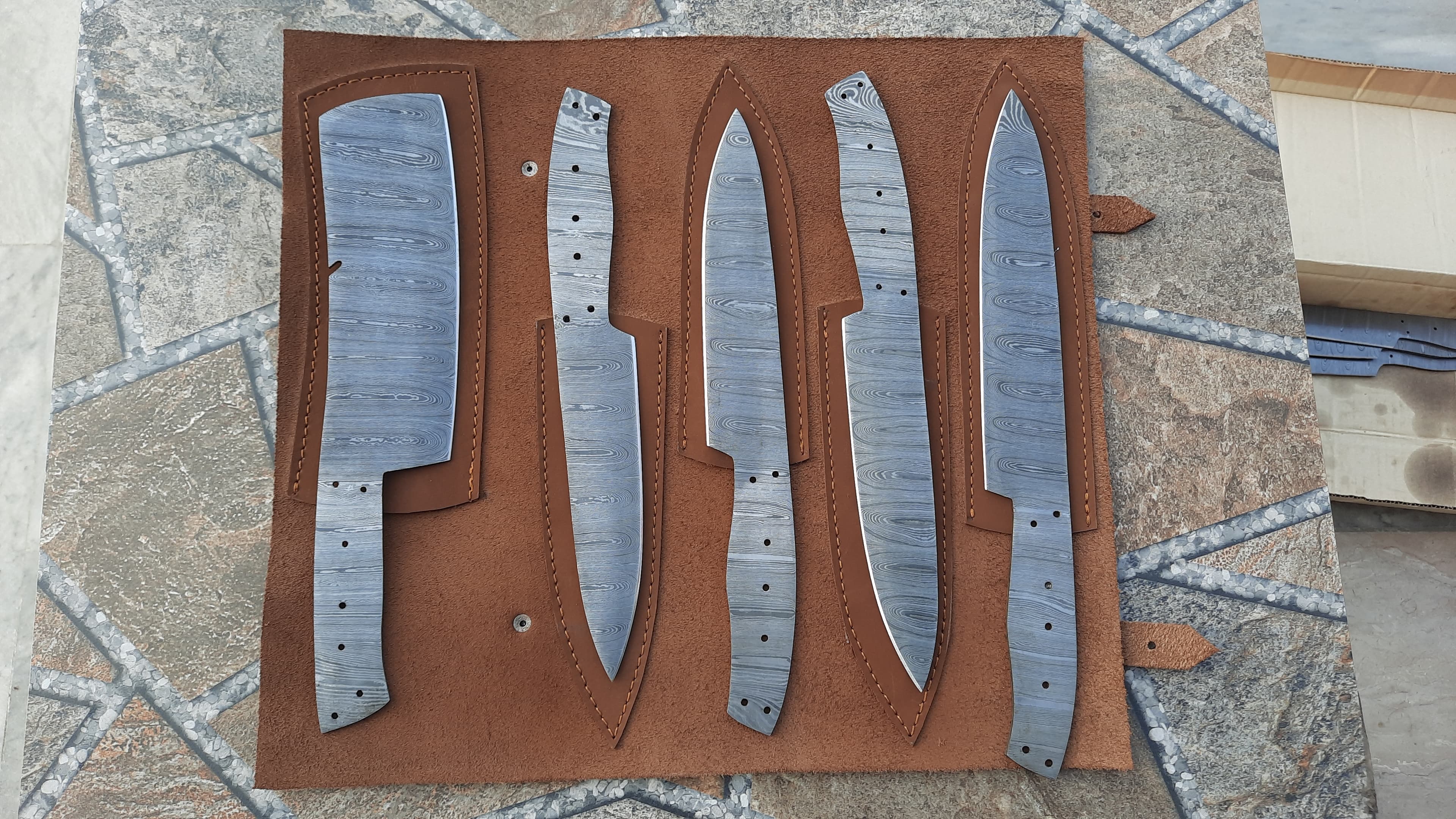 Damascus Blank Blade Set (5 Pcs)
