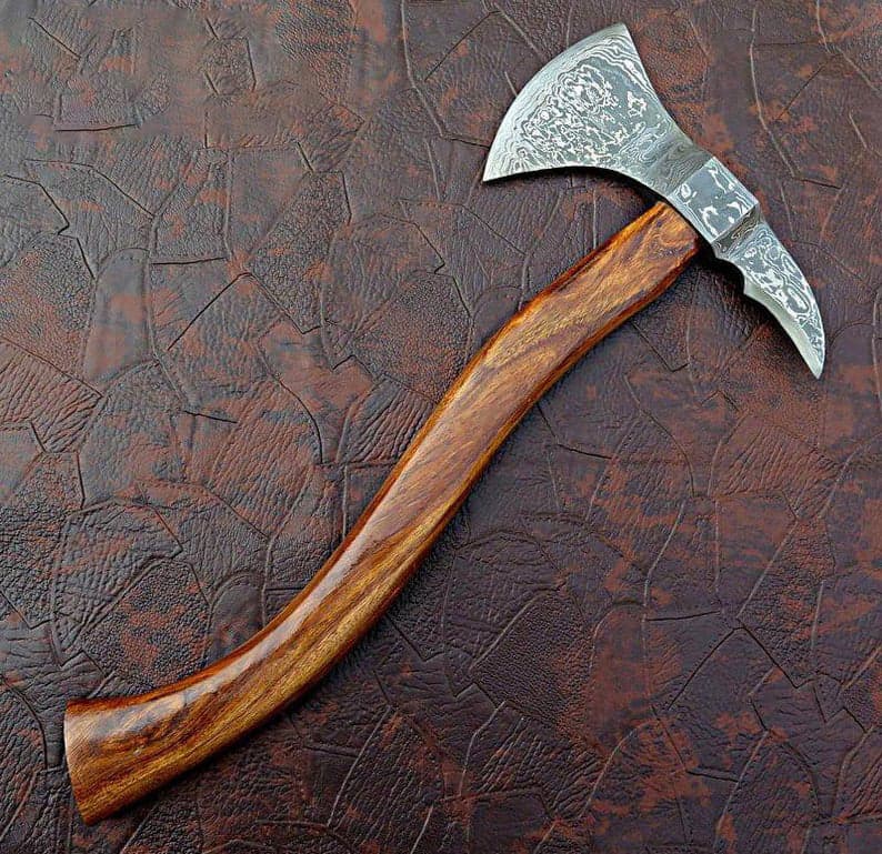 Damascus Axe - Rose Wood Handle