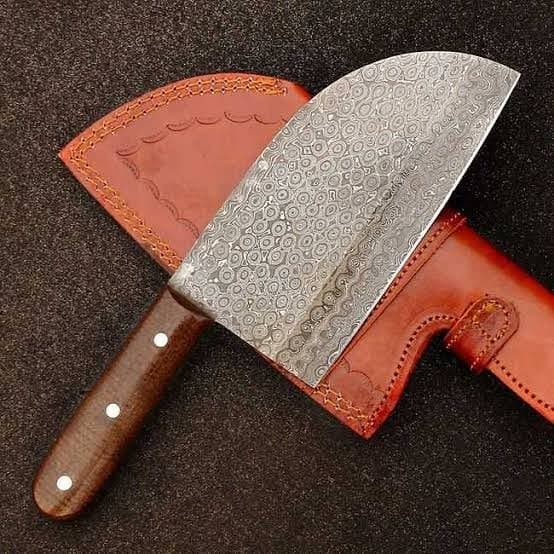 Damascus Cleaver - Micarta Handle